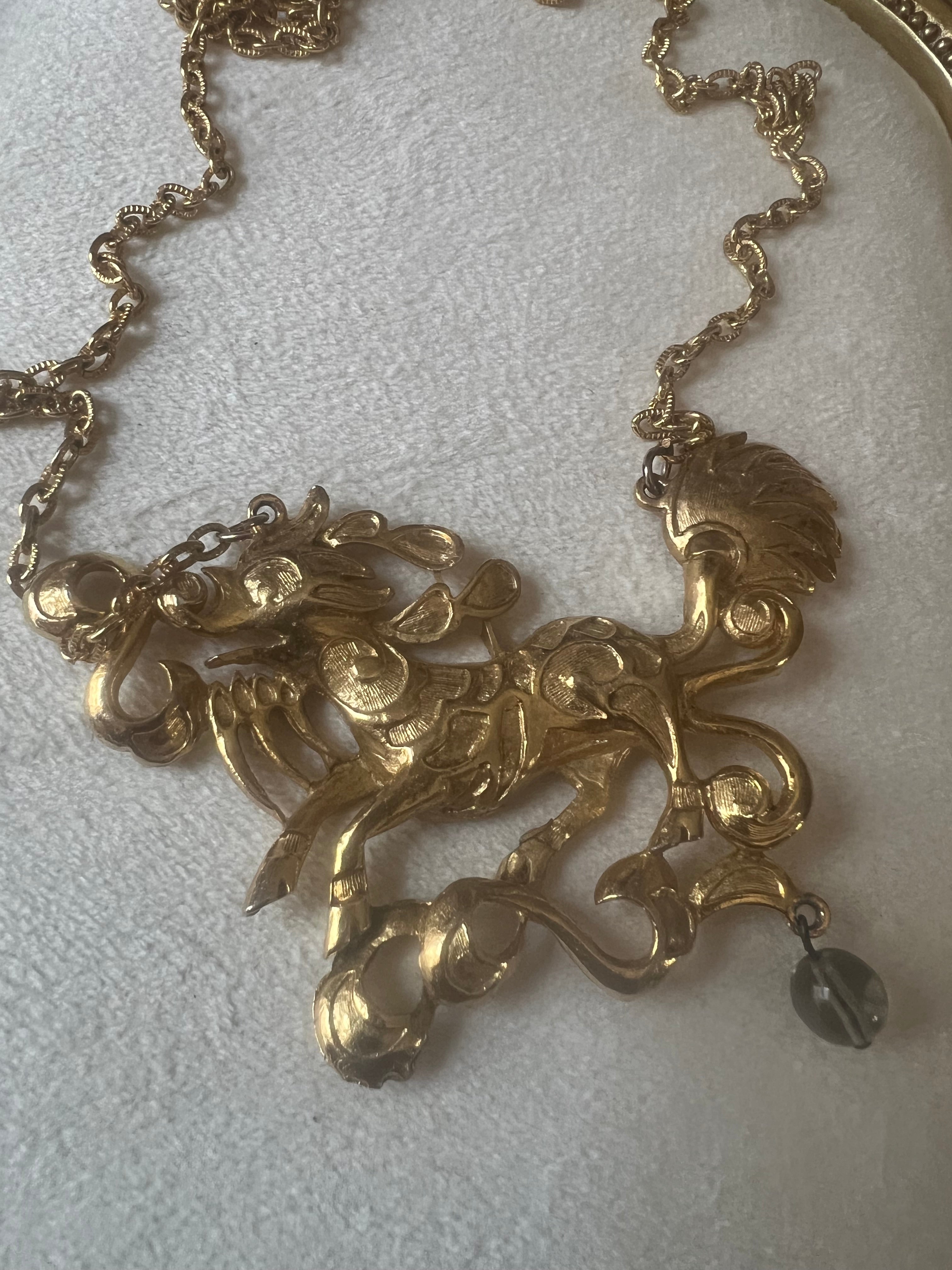 Vintage Asian Mythical Qilin Necklace