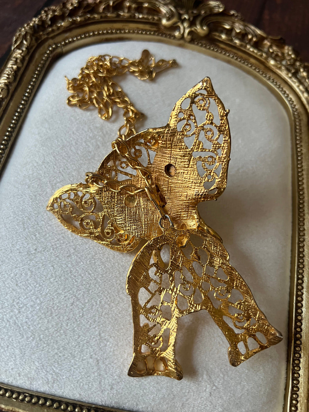 Vintage Juliana Red Rhinestone Elephant Necklace