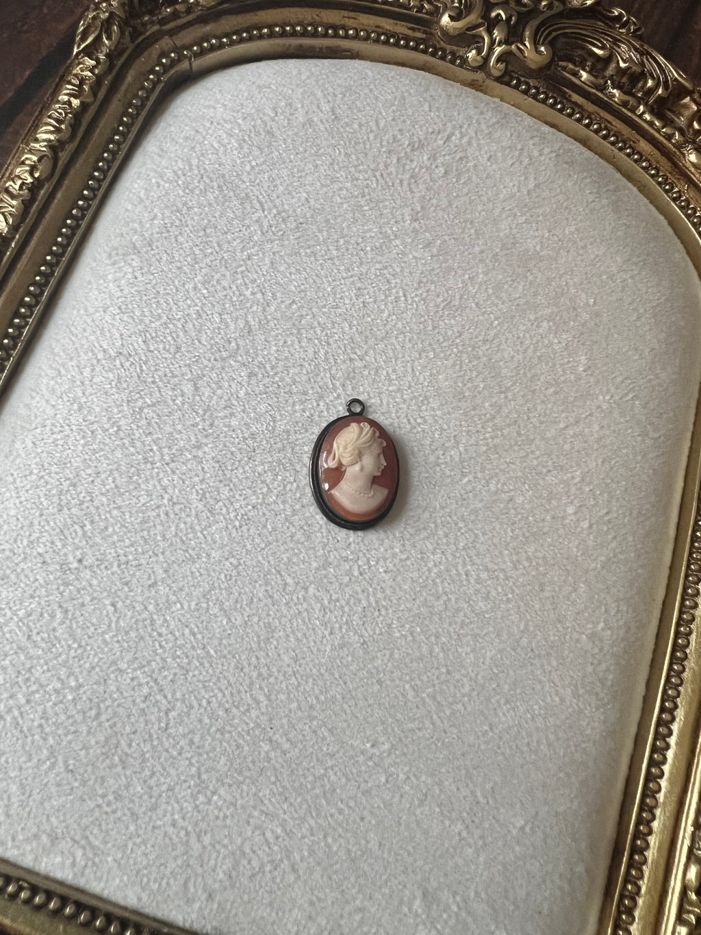 Antique Sterling Silver Shell Cameo Pendant