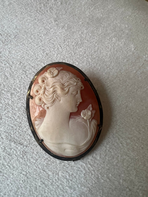 Antique Gold Filled Cameo Brooch Pendant
