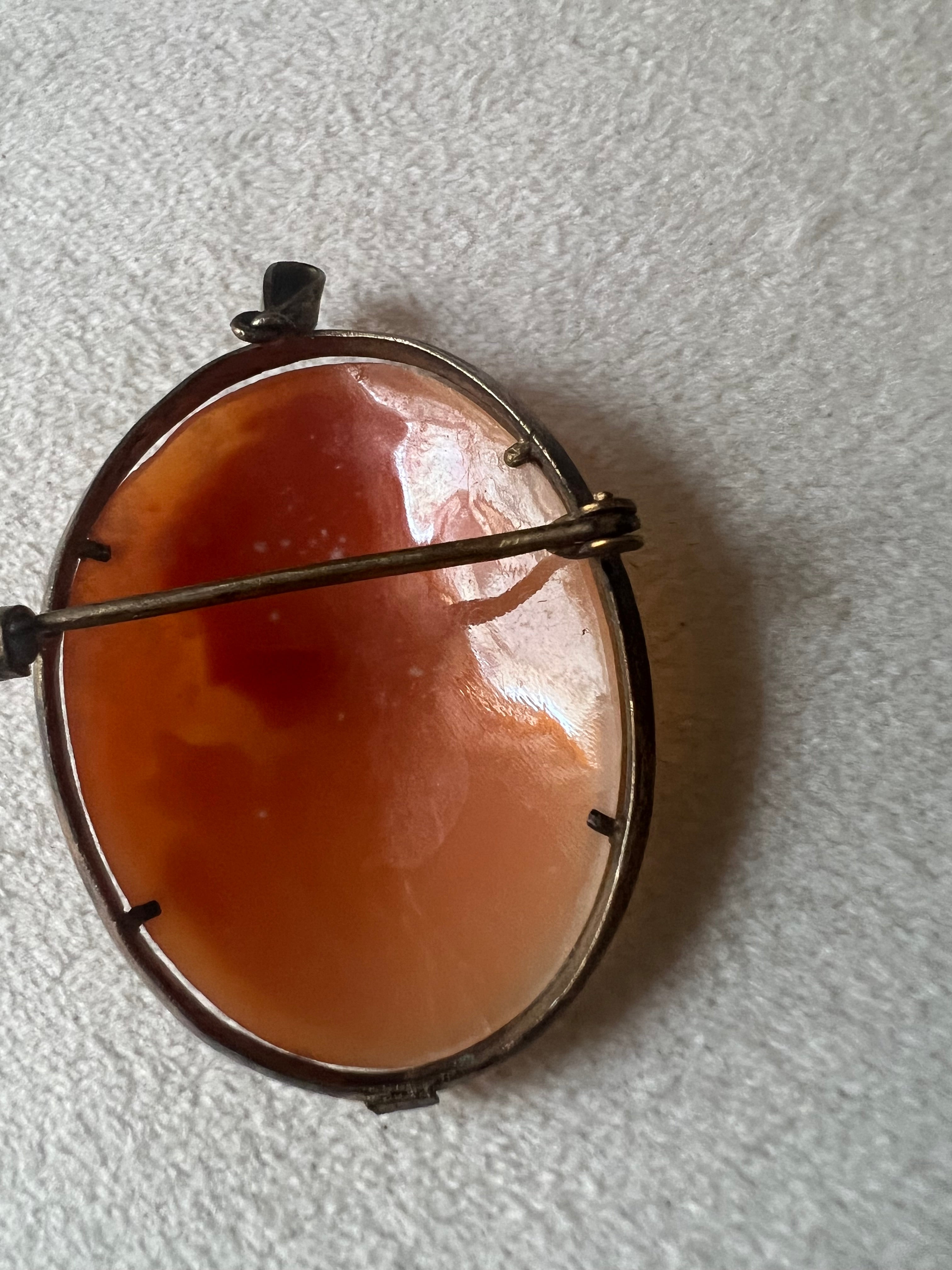 Antique Gold Filled Cameo Brooch Pendant