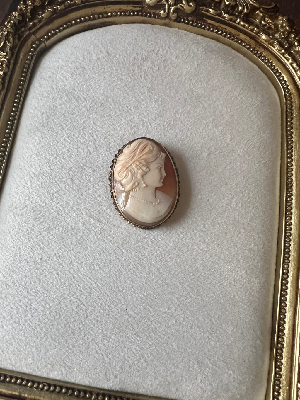Antique Gold Filled Cameo Brooch Pendant
