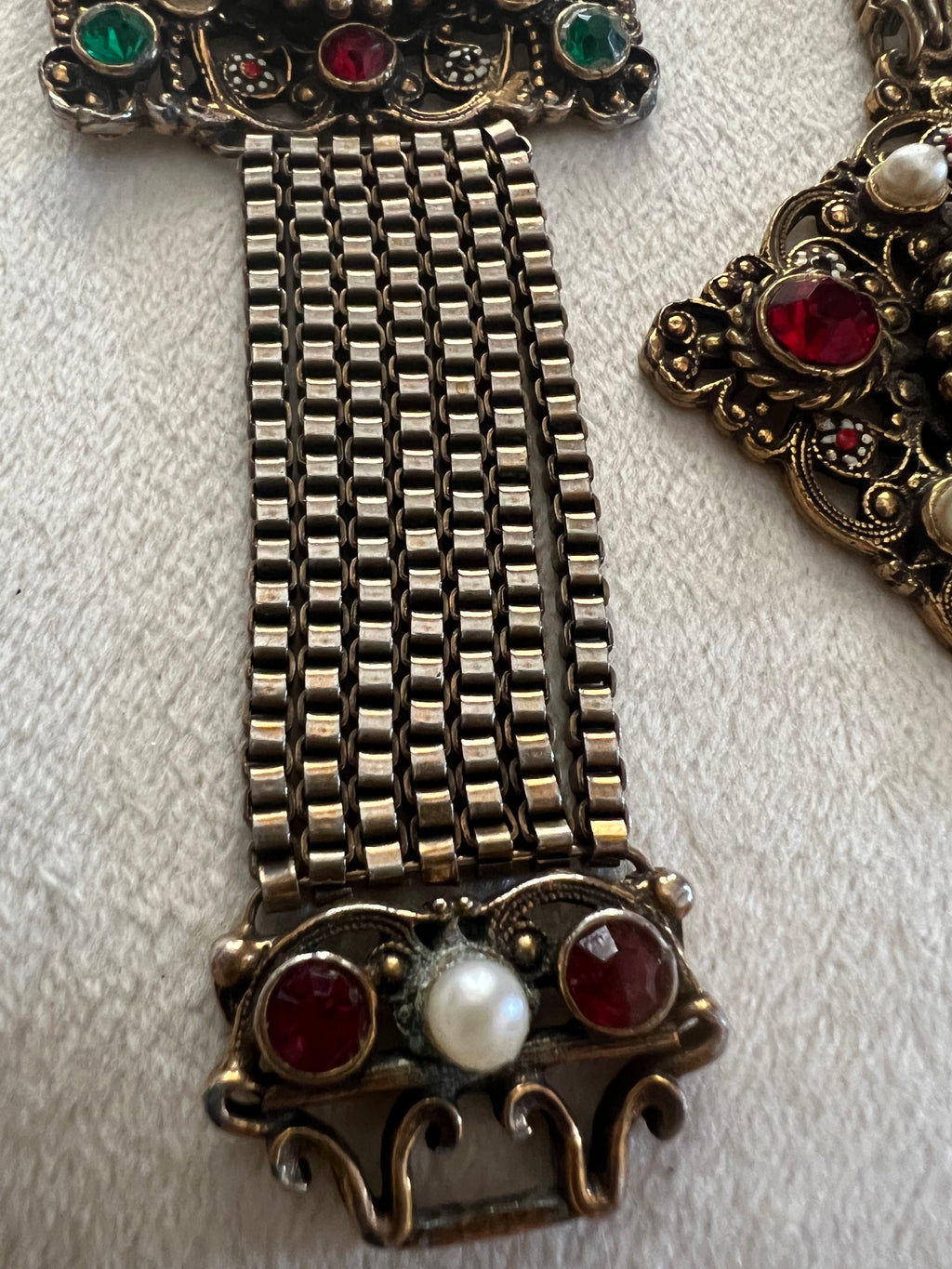 Hollycraft Austro-Hungarian Revival Bracelet & Brooch Set