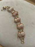 Vintage Gold Filled Cameo Link Bracelet