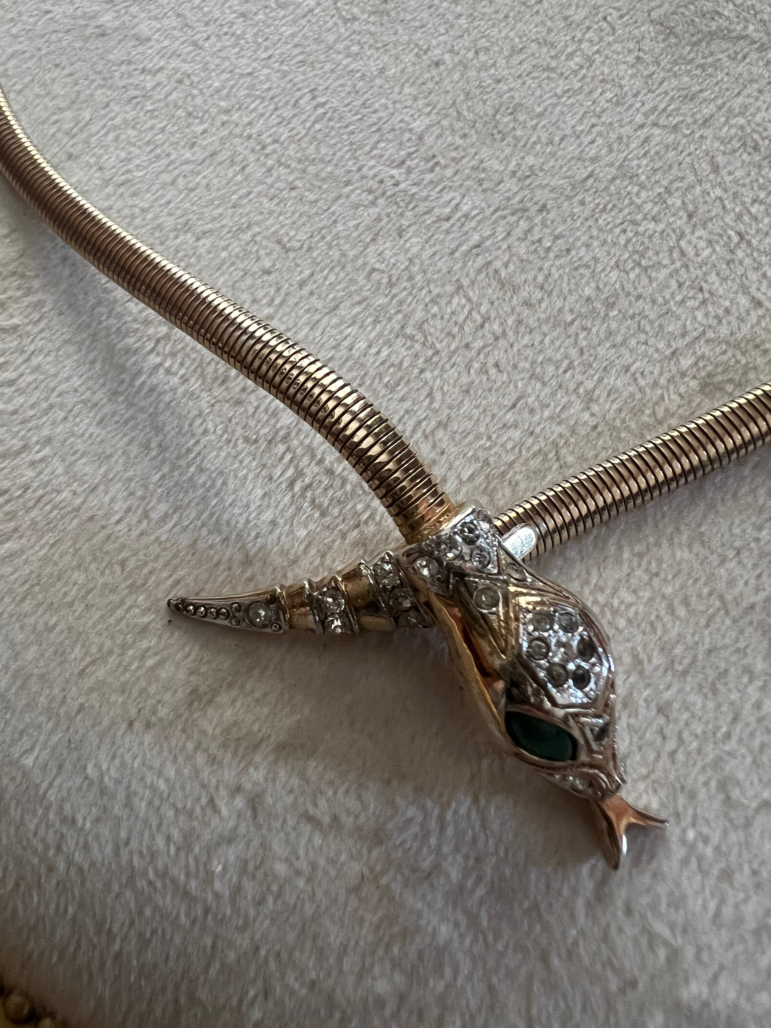 Antique Rare Coro Snake Necklace 1940s